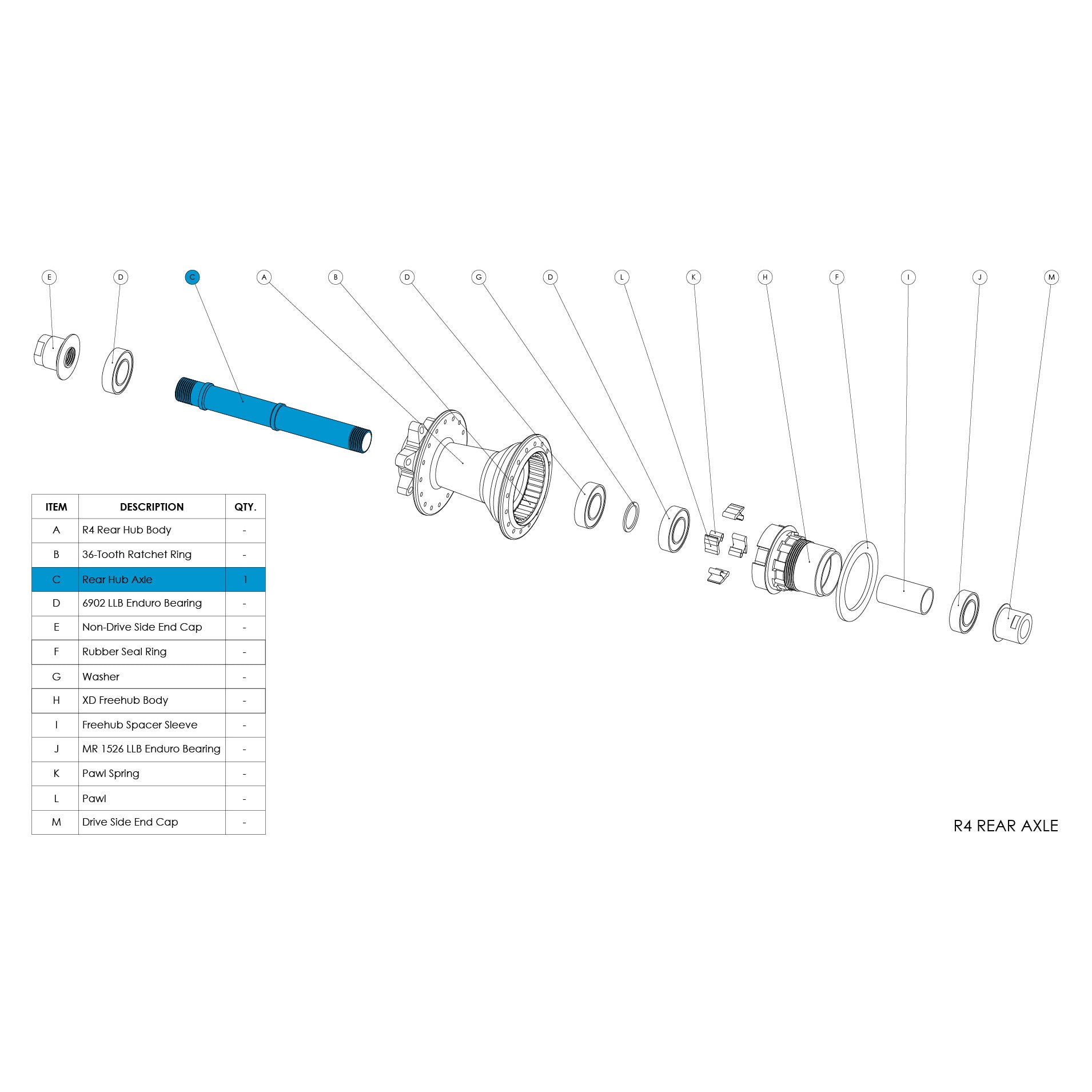 R4 Rear Hub Parts Mountain Bike Chromag Bike Parts